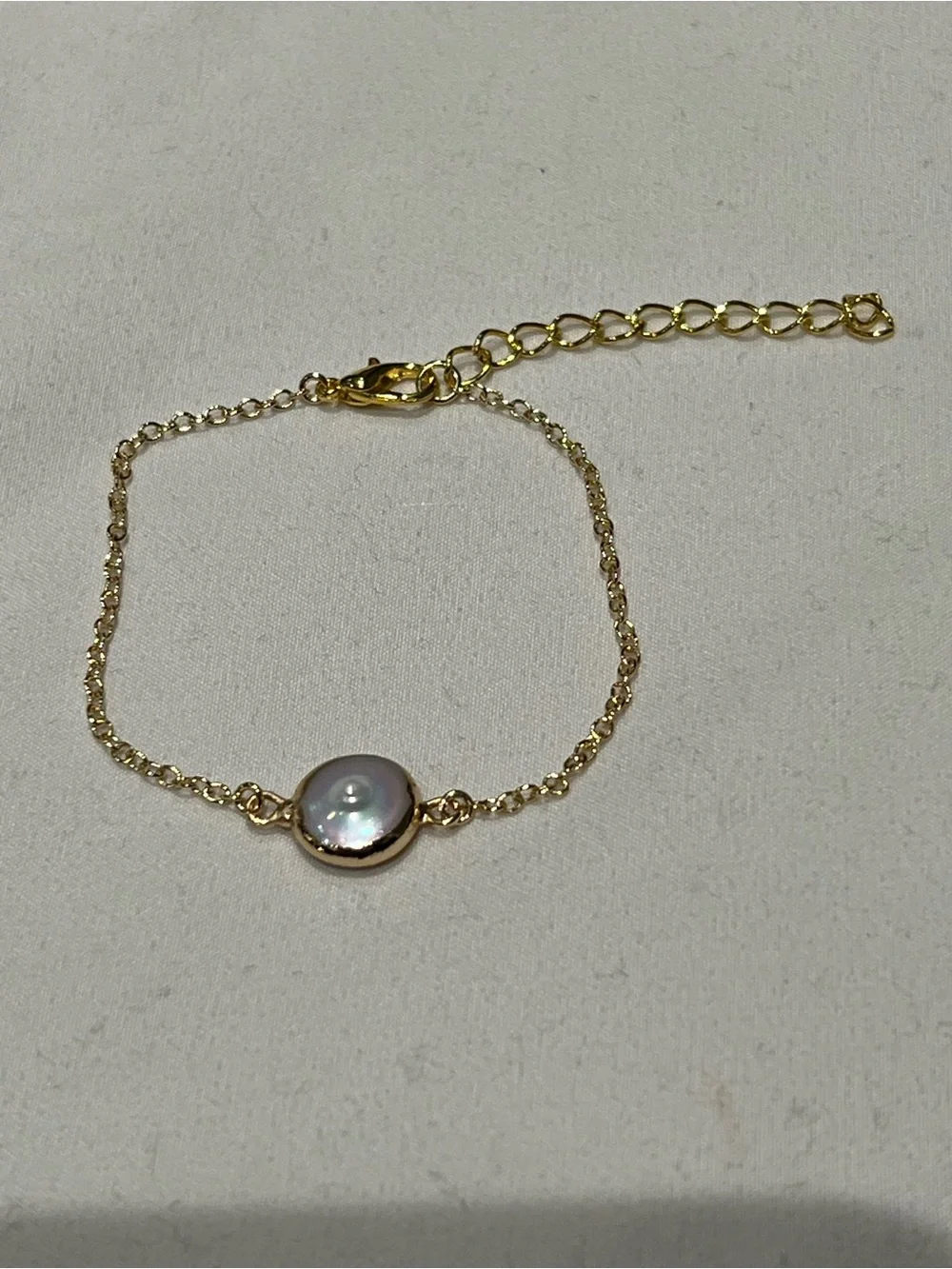 Coin pearl gold plated bracelet